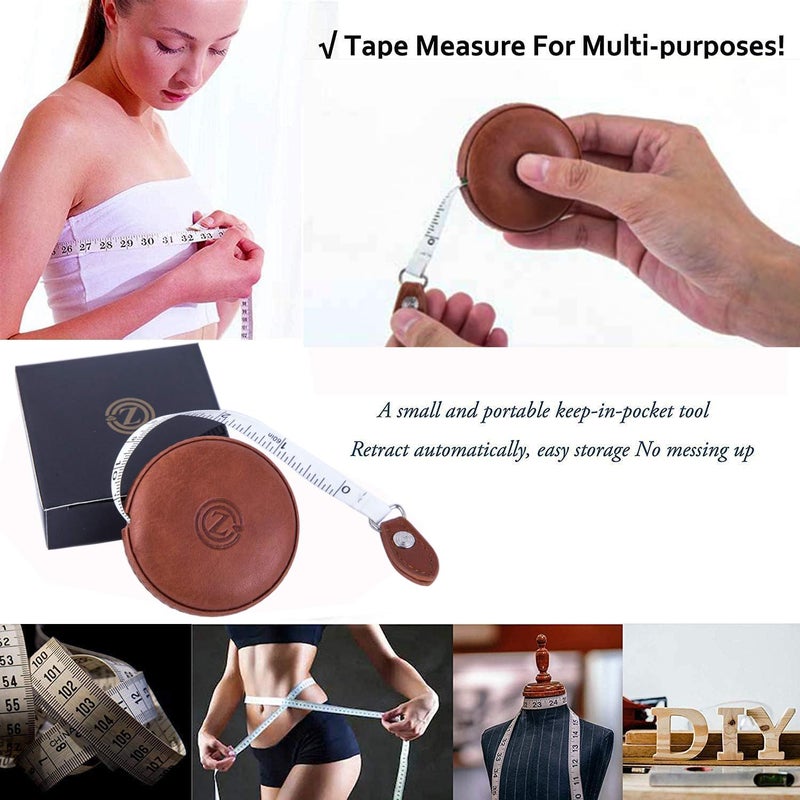 Z_جوده وثقه Sewing Tape Measure, Medical Body Cloth Tailor Craft Dieting Measuring Tape, 60 Inch/1.5M Dual Sided Retractable Ruler with Push Button Round(1 Pack, Blue) - Image 3